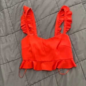 Revolve Ruffle Crop top.
